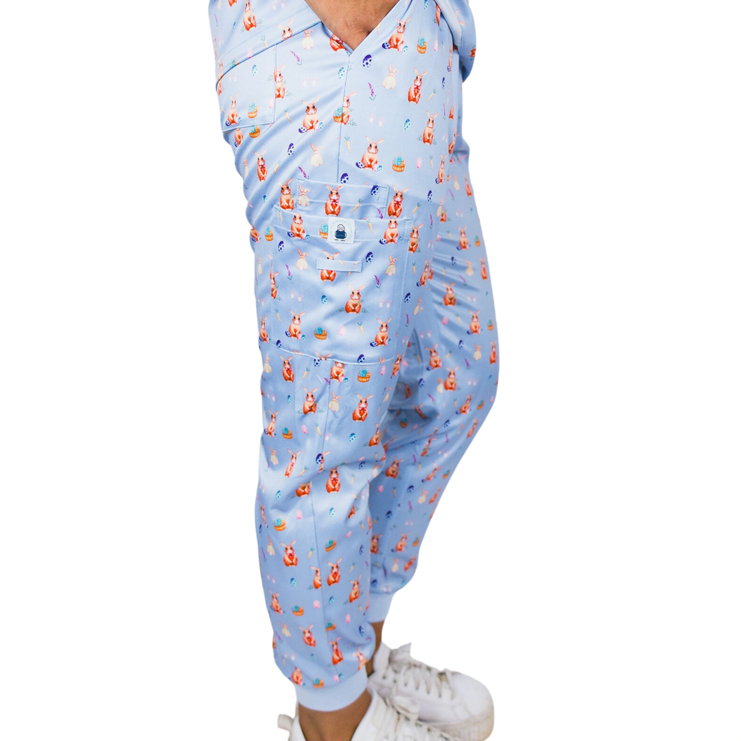 Easter Scrubs pants- dusk blue