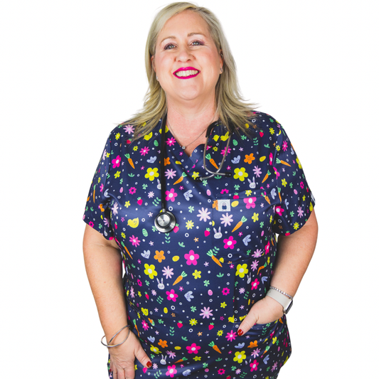 The Original Scrub Top- Totes Weird Scrubber Duck